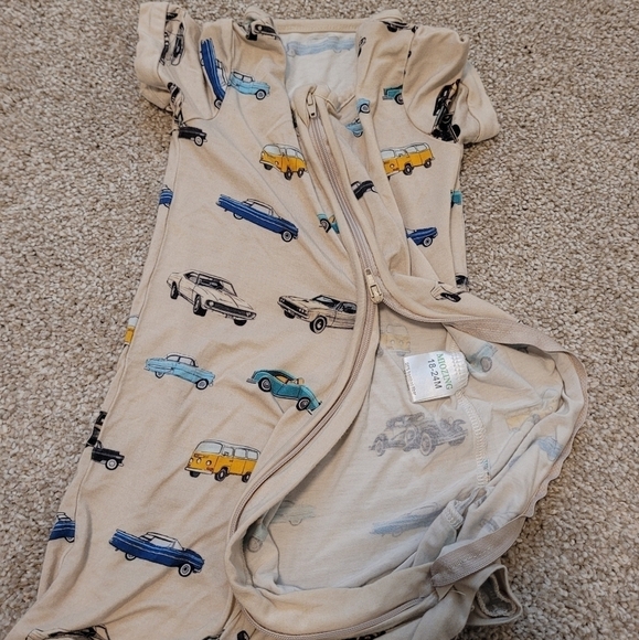 Miozing Bamboo Baby Vintage Car Pajamas Size 18-24 Months - Picture 3 of 6